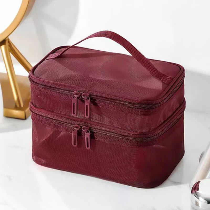 Travel 2 Layers Cosmetic Organizer Bag
