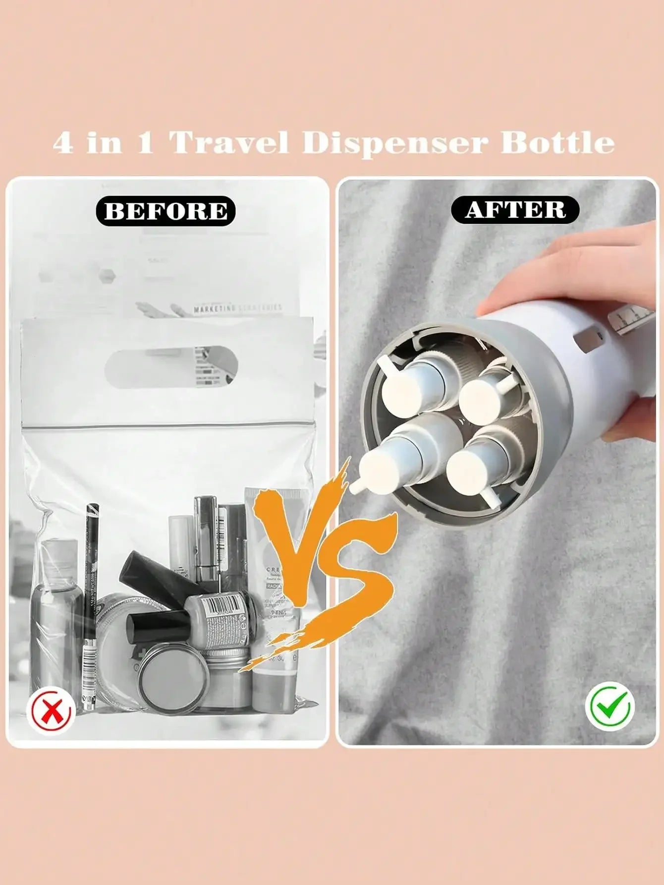 TravelEase 4-in-1 Travel Pump Bottle — The Only Toiletry Bottle You'll Ever Need