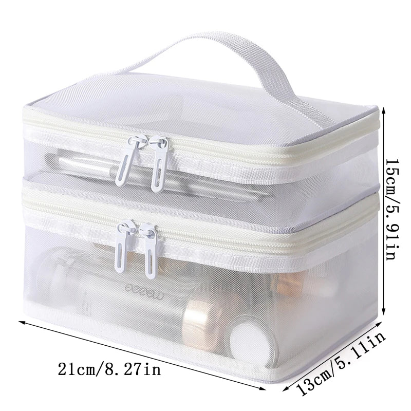 Travel 2 Layers Cosmetic Organizer Bag