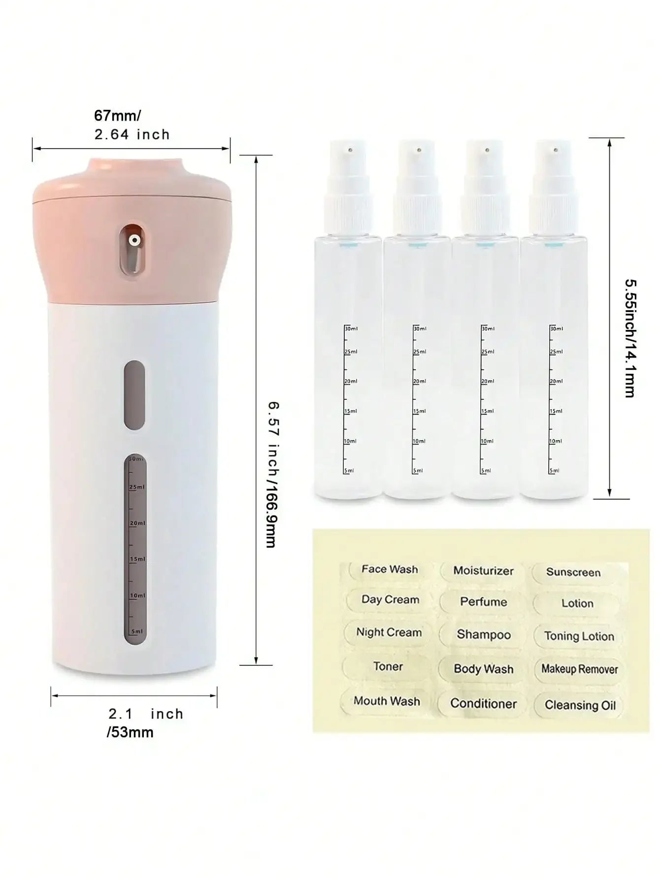 TravelEase 4-in-1 Travel Pump Bottle — The Only Toiletry Bottle You'll Ever Need