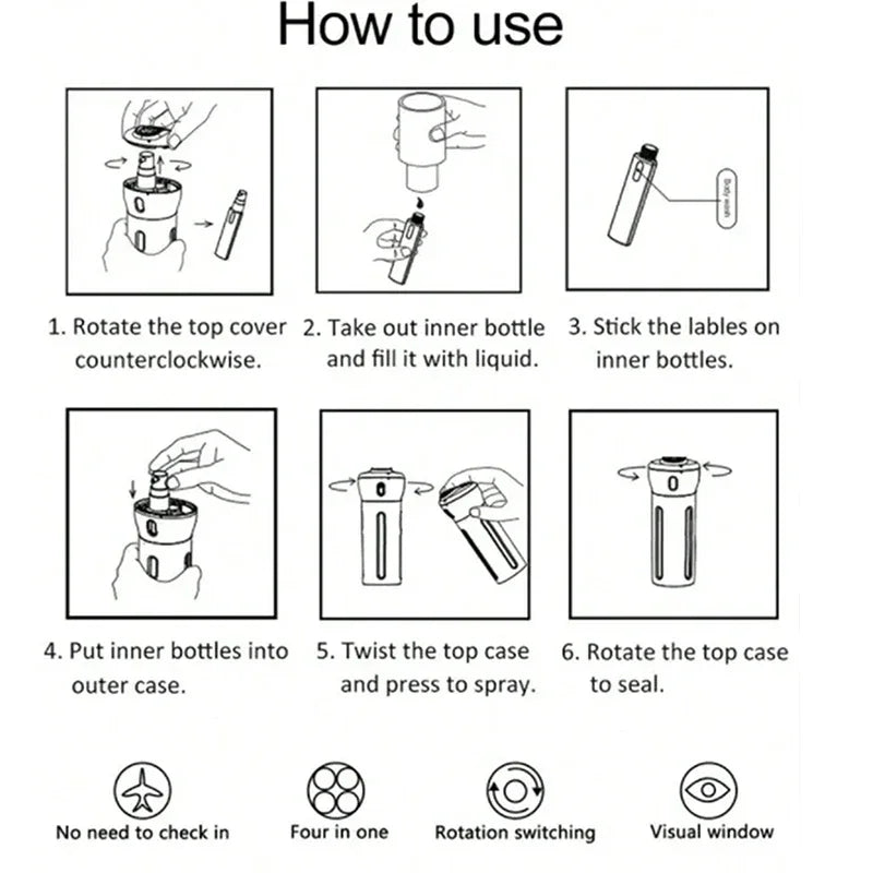 TravelEase 4-in-1 Travel Pump Bottle — The Only Toiletry Bottle You'll Ever Need
